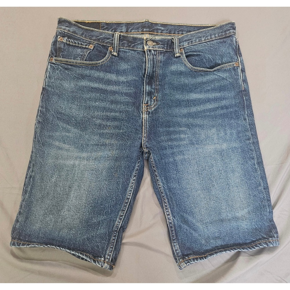 Levi's 502 Regular Taper Denim Shorts Mens 34 Jorts Blue Medium Wash Zip Fly